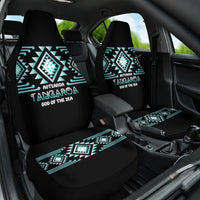 Aotearoa Atua Tangaroa Car Seat Cover Maori God Of The Sea Taniko Motifs LT14 One Size Turquoise - Polynesian Pride