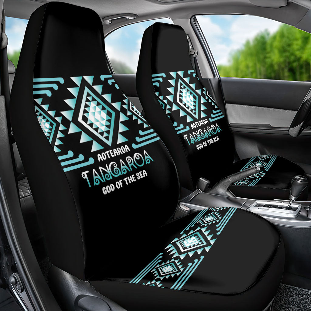 Aotearoa Atua Tangaroa Car Seat Cover Maori God Of The Sea Taniko Motifs LT14 - Polynesian Pride