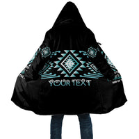 Aotearoa Atua Tangaroa Personalised Cloak Maori God Of The Sea Taniko Motifs LT14 Unisex Turquoise - Polynesian Pride