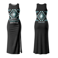 Aotearoa Atua Tangaroa Personalised Couples Matching Tank Maxi Dress and Hawaiian Shirt Maori God Of The Sea Taniko Motifs LT14 - Polynesian Pride