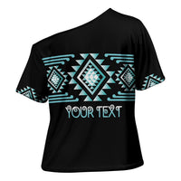 Aotearoa Atua Tangaroa Personalised Cross Shoulder Shirt Maori God Of The Sea Taniko Motifs LT14 - Polynesian Pride