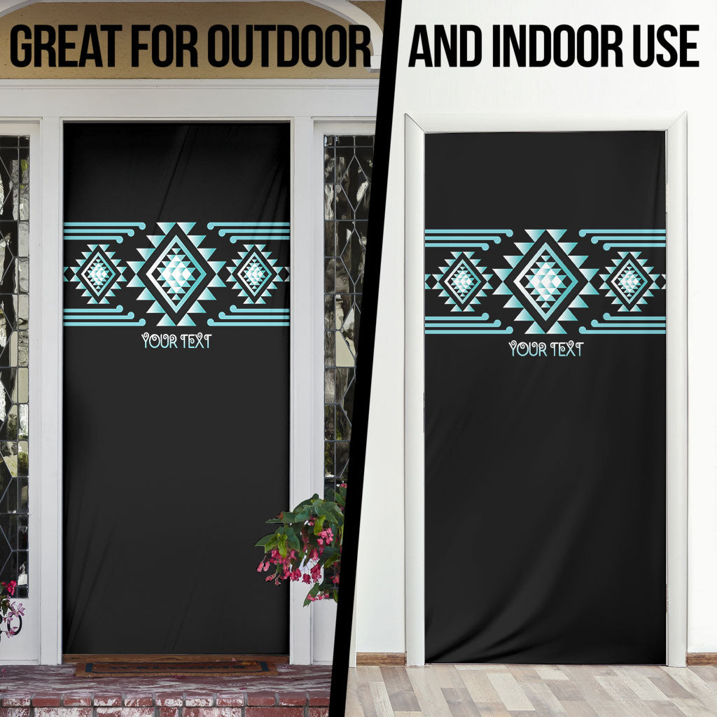 Aotearoa Atua Tangaroa Personalised Door Cover Maori God Of The Sea Taniko Motifs LT14 - Polynesian Pride