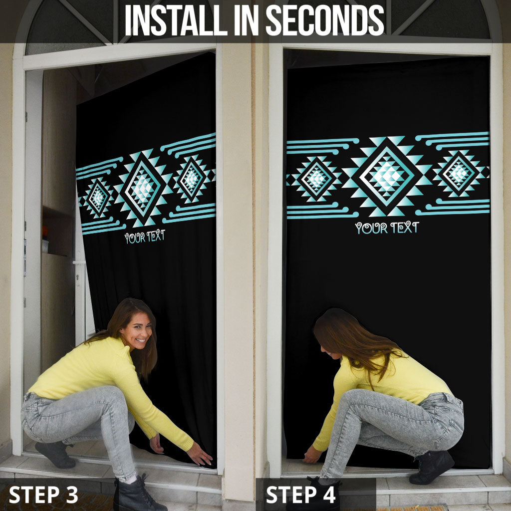 Aotearoa Atua Tangaroa Personalised Door Cover Maori God Of The Sea Taniko Motifs LT14 - Polynesian Pride