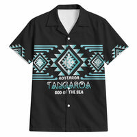 Aotearoa Atua Tangaroa Personalised Hawaiian Shirt Maori God Of The Sea Taniko Motifs LT14 Turquoise - Polynesian Pride