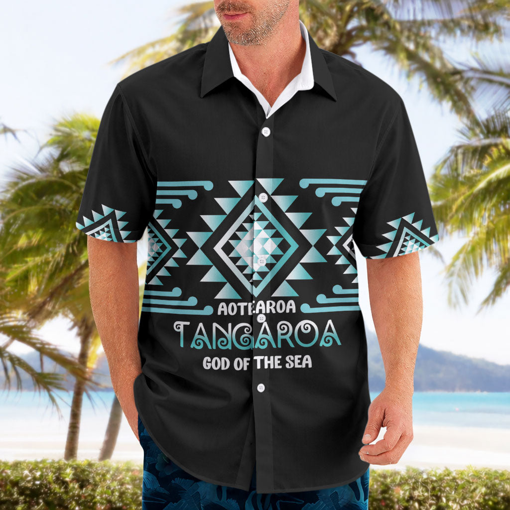 Aotearoa Atua Tangaroa Personalised Hawaiian Shirt Maori God Of The Sea Taniko Motifs LT14 - Polynesian Pride
