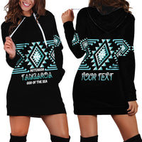 Aotearoa Atua Tangaroa Personalised Hoodie Dress Maori God Of The Sea Taniko Motifs LT14 - Polynesian Pride