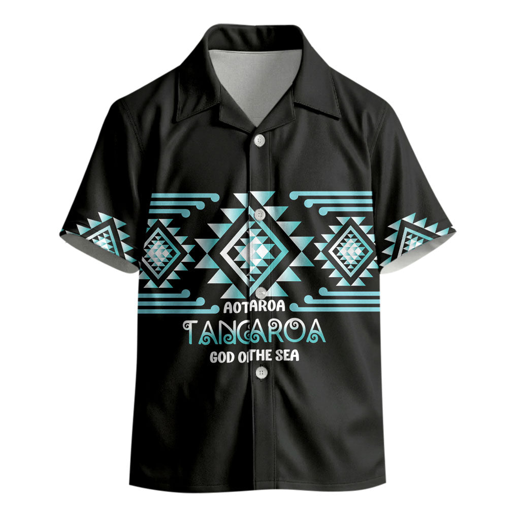 Aotearoa Atua Tangaroa Personalised Kid Hawaiian Shirt Maori God Of The Sea Taniko Motifs LT14 - Polynesian Pride