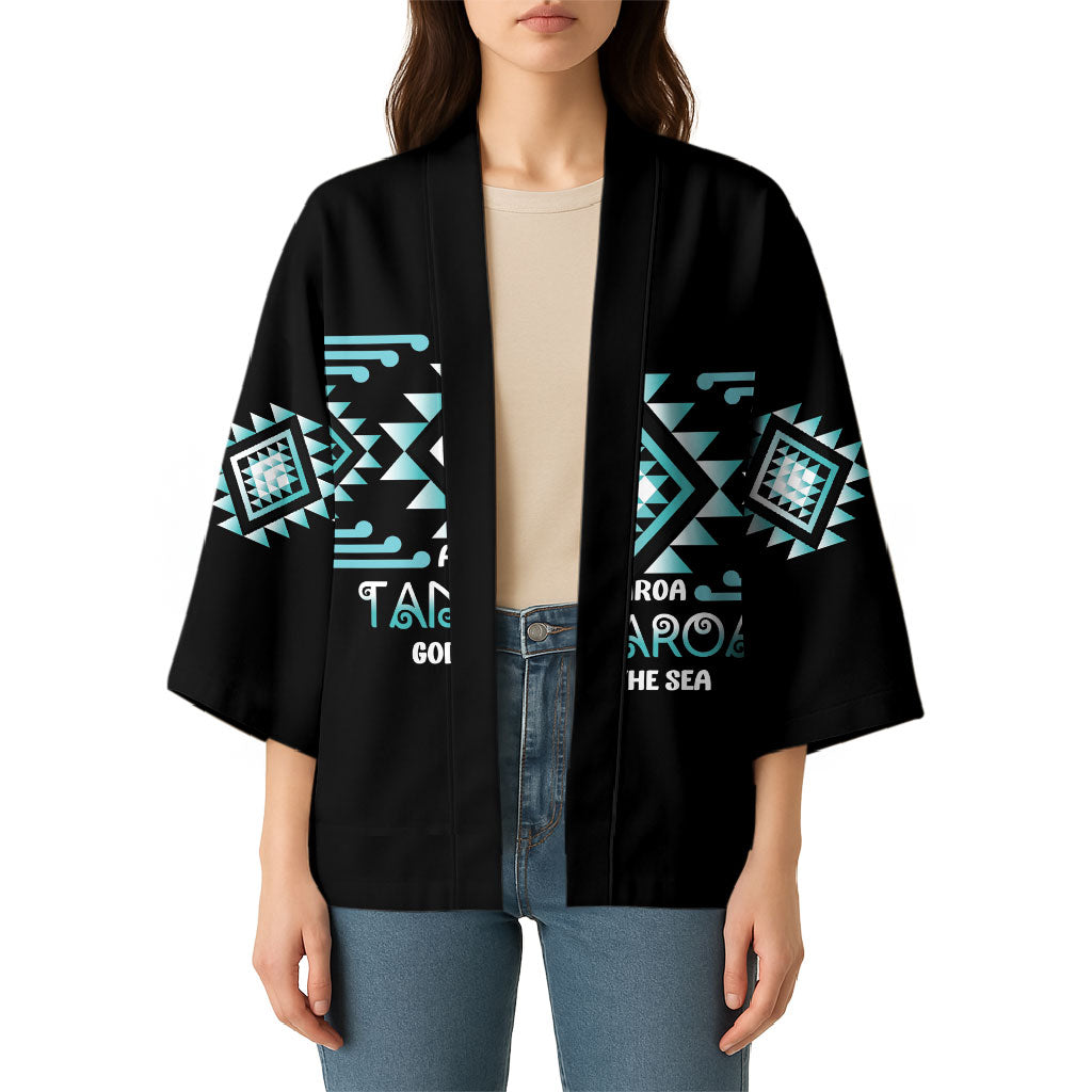 Aotearoa Atua Tangaroa Personalised Kimono Maori God Of The Sea Taniko Motifs LT14 - Polynesian Pride