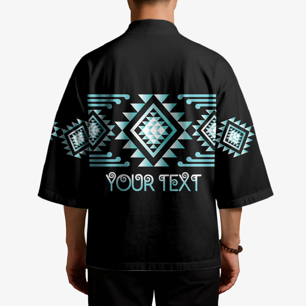 Aotearoa Atua Tangaroa Personalised Kimono Maori God Of The Sea Taniko Motifs LT14 - Polynesian Pride