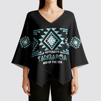 Aotearoa Atua Tangaroa Personalised Kimono Sleeve Blouse Maori God Of The Sea Taniko Motifs LT14 - Polynesian Pride