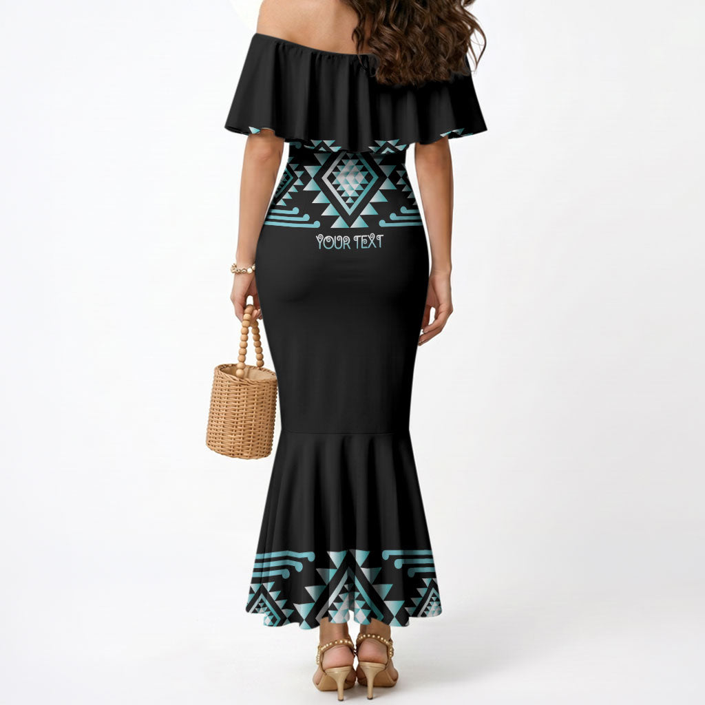 Aotearoa Atua Tangaroa Personalised Mermaid Dress Maori God Of The Sea Taniko Motifs LT14 - Polynesian Pride
