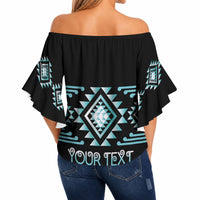 Aotearoa Atua Tangaroa Personalised Off Shoulder Wrap Waist Top Maori God Of The Sea Taniko Motifs LT14 - Polynesian Pride