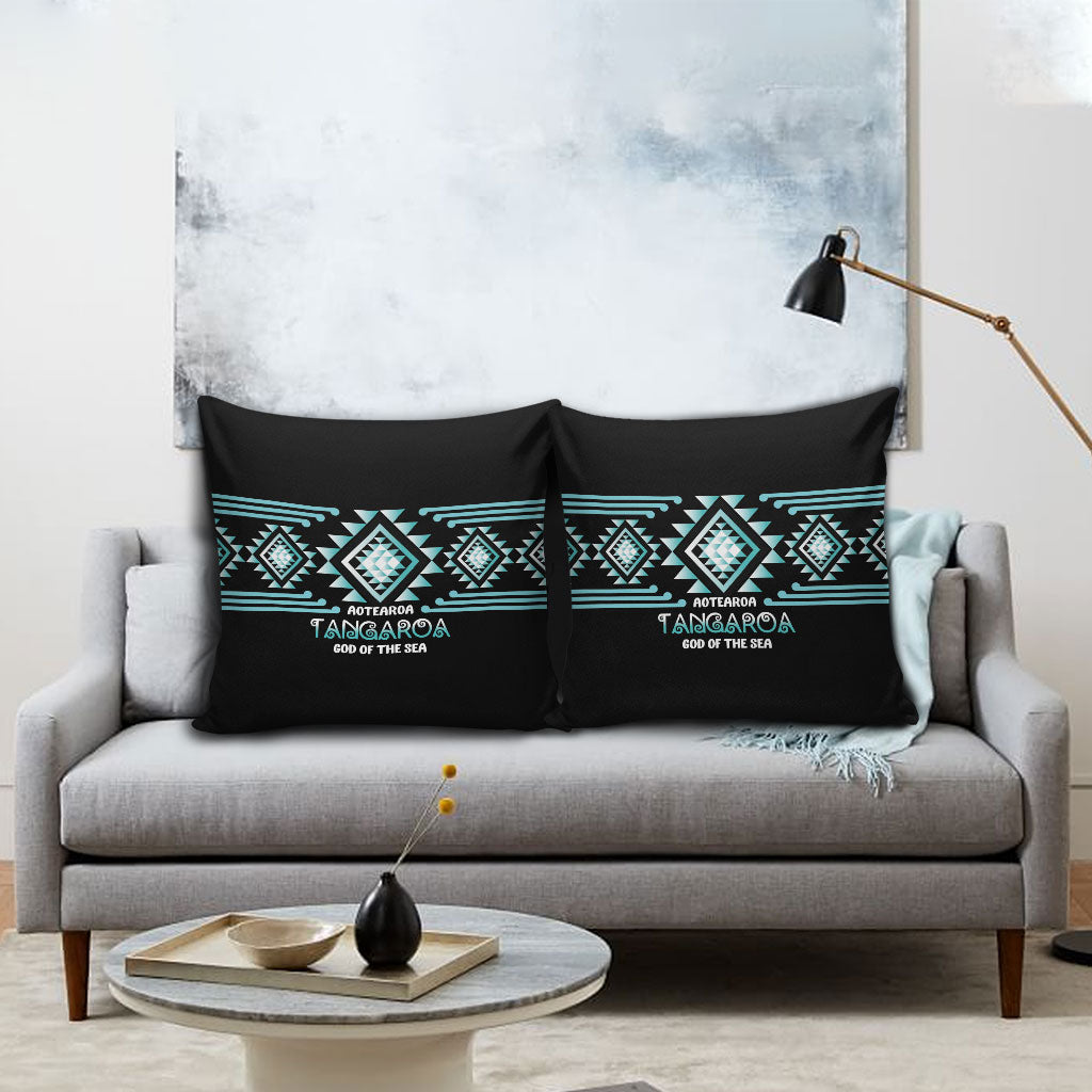 Aotearoa Atua Tangaroa Pillow Cover Maori God Of The Sea Taniko Motifs LT14 - Polynesian Pride