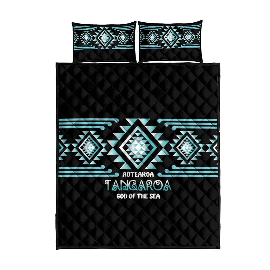 Aotearoa Atua Tangaroa Quilt Bed Set Maori God Of The Sea Taniko Motifs LT14 - Polynesian Pride