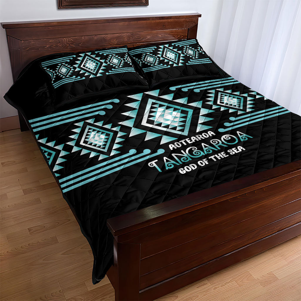 Aotearoa Atua Tangaroa Quilt Bed Set Maori God Of The Sea Taniko Motifs LT14 - Polynesian Pride