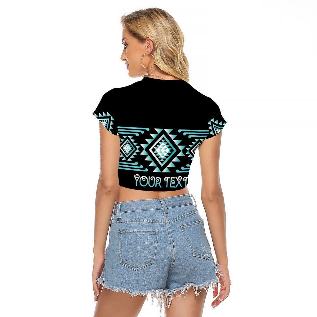 Aotearoa Atua Tangaroa Personalised Raglan Cropped T Shirt Maori God Of The Sea Taniko Motifs LT14 - Polynesian Pride