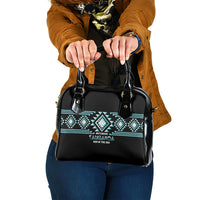 Aotearoa Atua Tangaroa Shoulder Handbag Maori God Of The Sea Taniko Motifs LT14 One Size Turquoise - Polynesian Pride