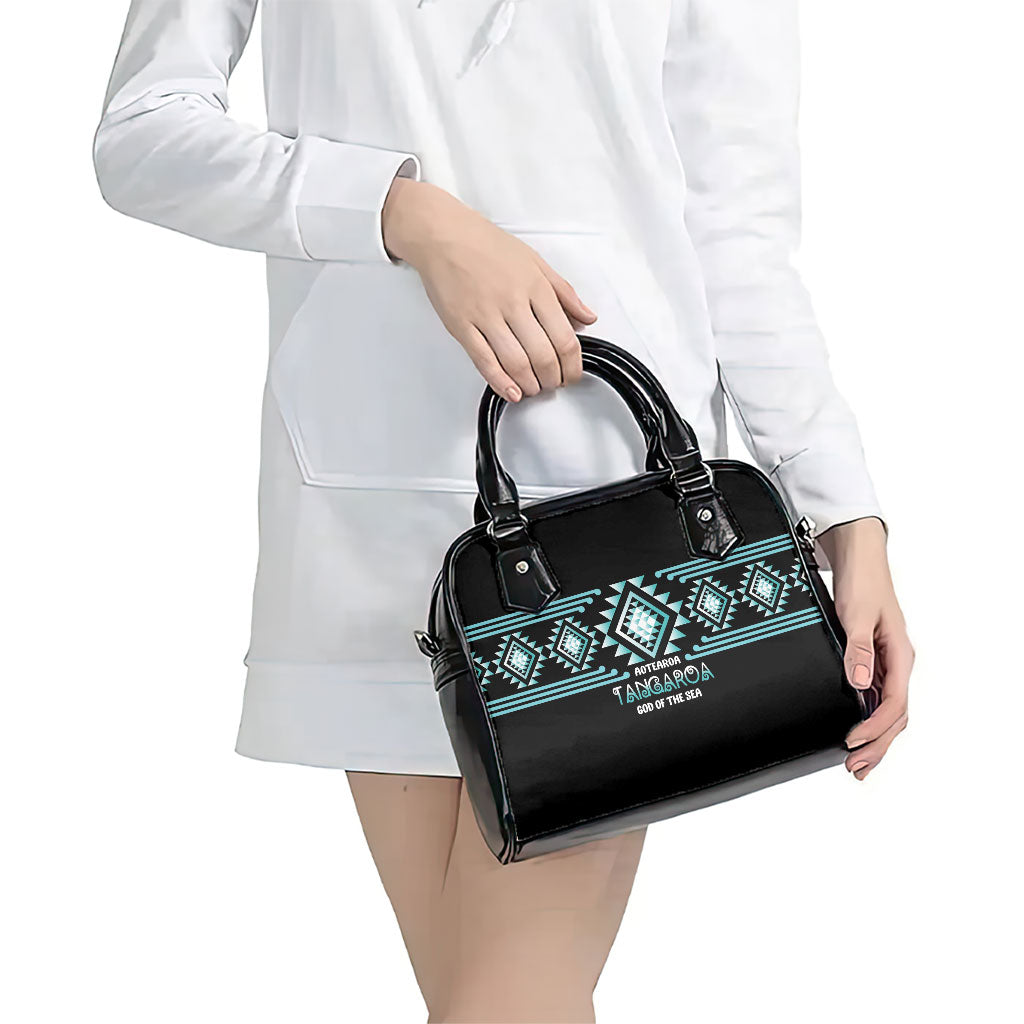 Aotearoa Atua Tangaroa Shoulder Handbag Maori God Of The Sea Taniko Motifs LT14 - Polynesian Pride