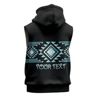 Aotearoa Atua Tangaroa Personalised Sleeveless Zip Hoodie Maori God Of The Sea Taniko Motifs LT14 - Polynesian Pride