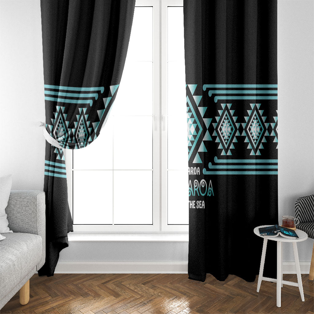 Aotearoa Atua Tangaroa Window Curtain Maori God Of The Sea Taniko Motifs LT14 - Polynesian Pride