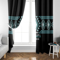 Aotearoa Atua Tangaroa Window Curtain Maori God Of The Sea Taniko Motifs LT14 - Polynesian Pride
