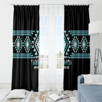 Aotearoa Atua Tangaroa Window Curtain Maori God Of The Sea Taniko Motifs LT14 - Polynesian Pride