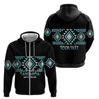 Aotearoa Atua Tangaroa Personalised Zip Hoodie Maori God Of The Sea Taniko Motifs LT14 - Polynesian Pride