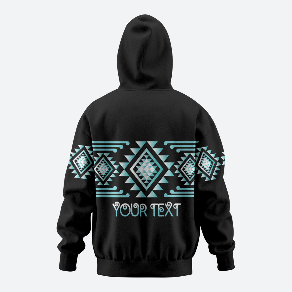 Aotearoa Atua Tangaroa Personalised Zip Hoodie Maori God Of The Sea Taniko Motifs LT14 - Polynesian Pride