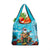 Hawaii Christmas Grocery Bag Mele Kalikimaka Poinsettia Lei Polynesian - Blue