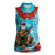 Hawaii Christmas Women Sleeveless Polo Shirt Mele Kalikimaka Poinsettia Lei Polynesian - Blue