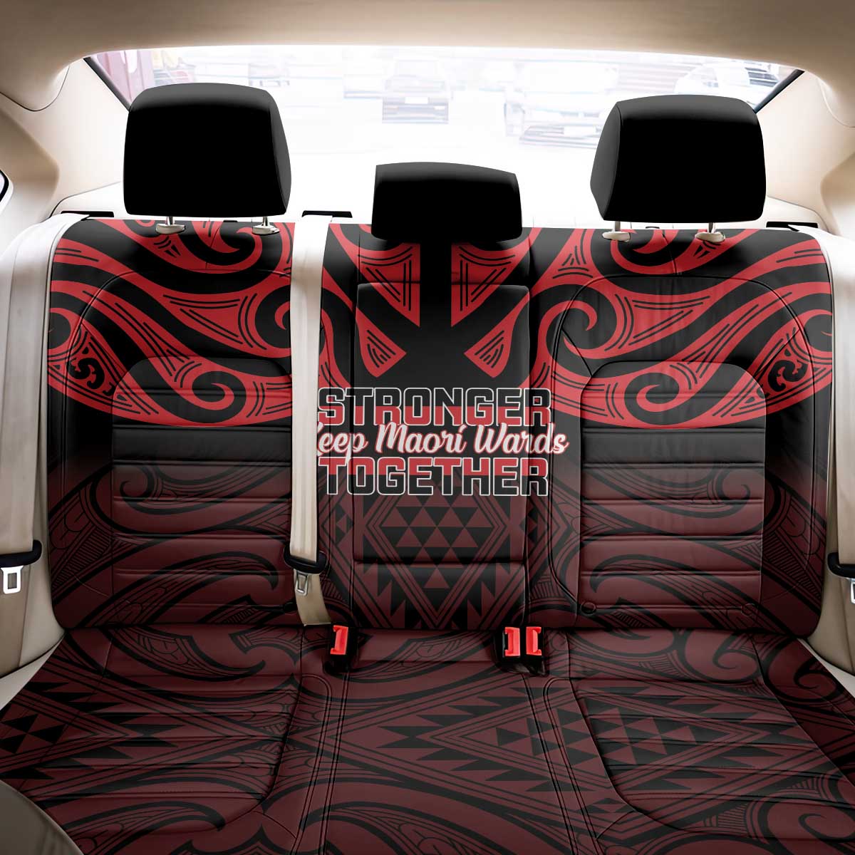 Keep Maori Wards New Zealand Back Car Seat Cover Stronger Together Aotearoa Taniko - Polynesian Pride