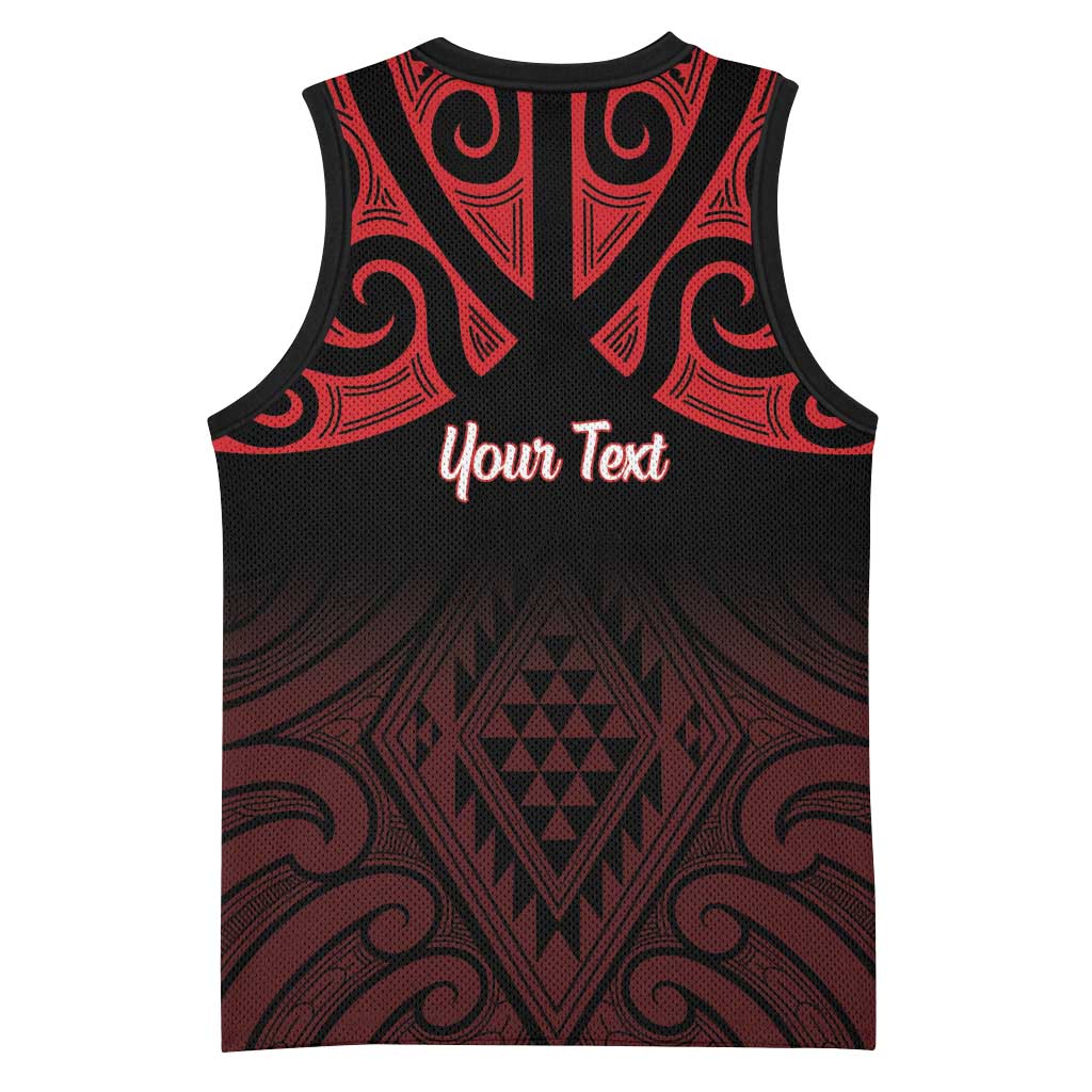 Personalised Keep Maori Wards New Zealand Basketball Jersey Stronger Together Aotearoa Taniko - Polynesian Pride