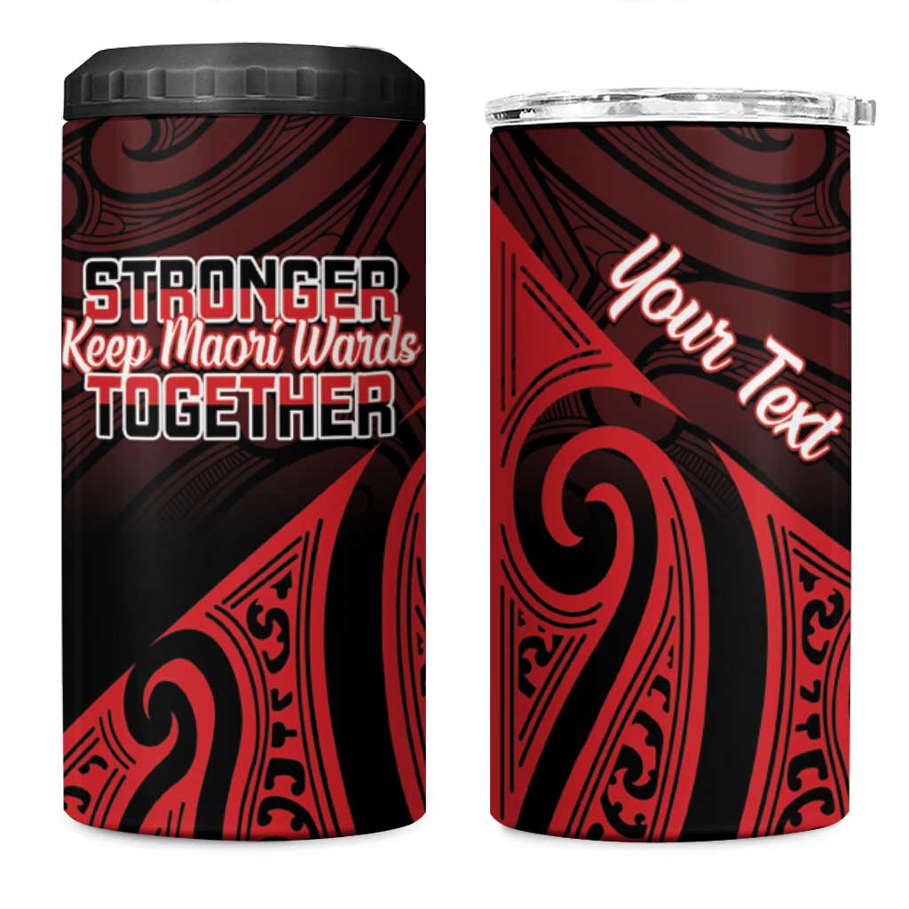 Personalised Keep Maori Wards New Zealand 4 in 1 Can Cooler Tumbler Stronger Together Aotearoa Taniko - Polynesian Pride