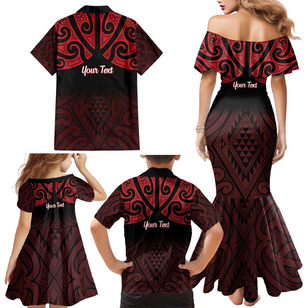 Personalised Keep Maori Wards New Zealand Family Matching Mermaid Dress and Hawaiian Shirt Stronger Together Aotearoa Taniko - Polynesian Pride