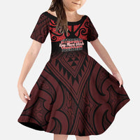 Personalised Keep Maori Wards New Zealand Family Matching Short Sleeve Bodycon Dress and Hawaiian Shirt Stronger Together Aotearoa Taniko - Polynesian Pride