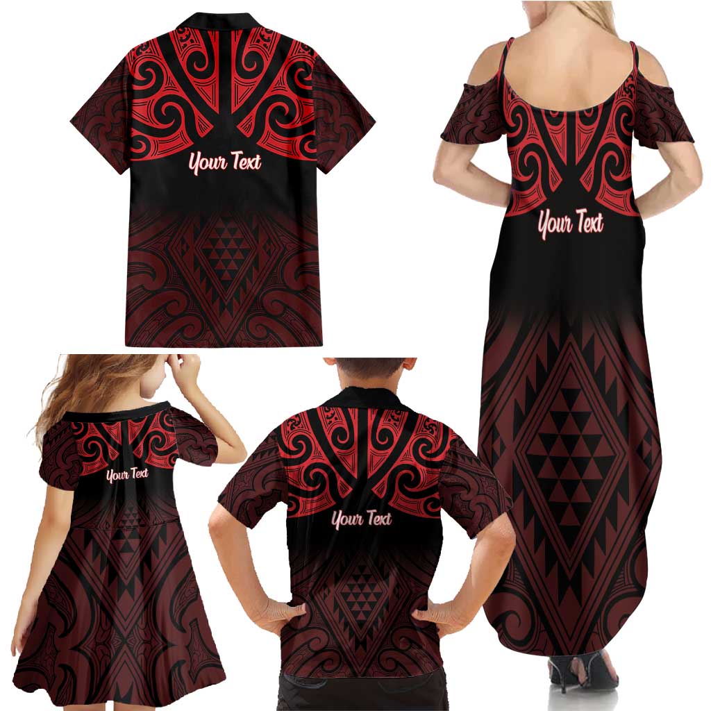 Personalised Keep Maori Wards New Zealand Family Matching Summer Maxi Dress and Hawaiian Shirt Stronger Together Aotearoa Taniko - Polynesian Pride