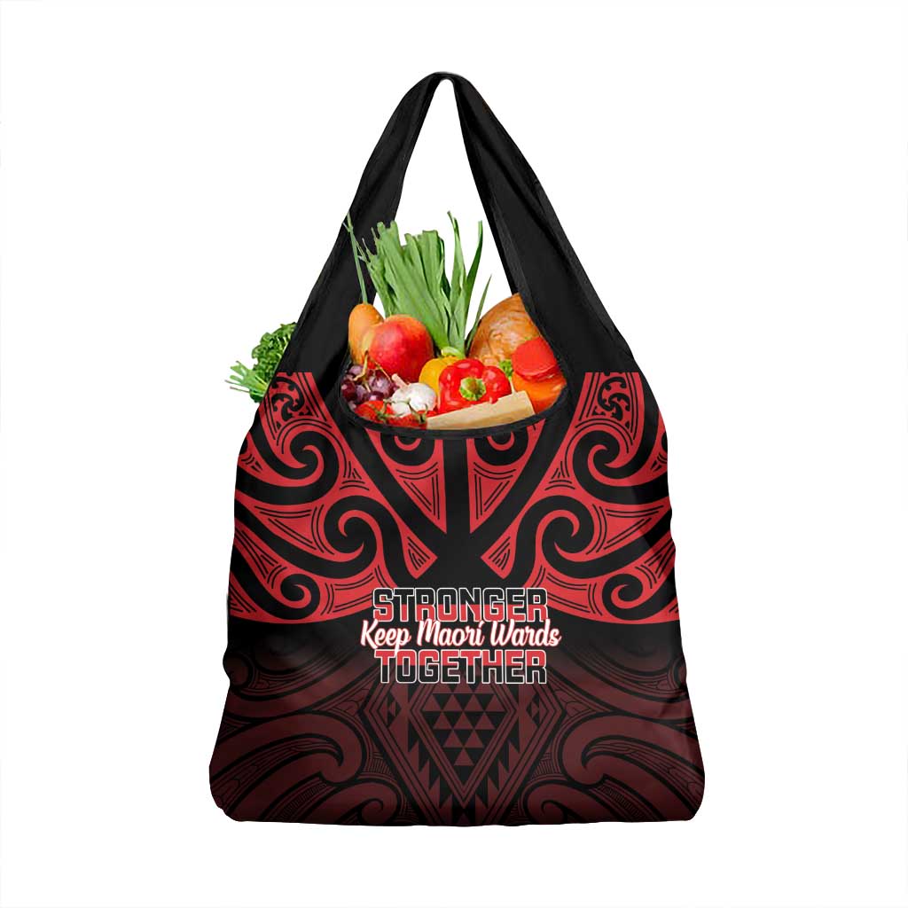 Keep Maori Wards New Zealand Grocery Bag Stronger Together Aotearoa Taniko - Polynesian Pride