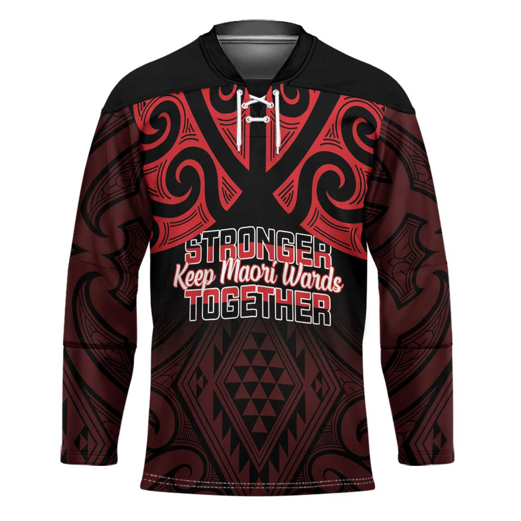 Personalised Keep Maori Wards New Zealand Hockey Jersey Stronger Together Aotearoa Taniko - Polynesian Pride