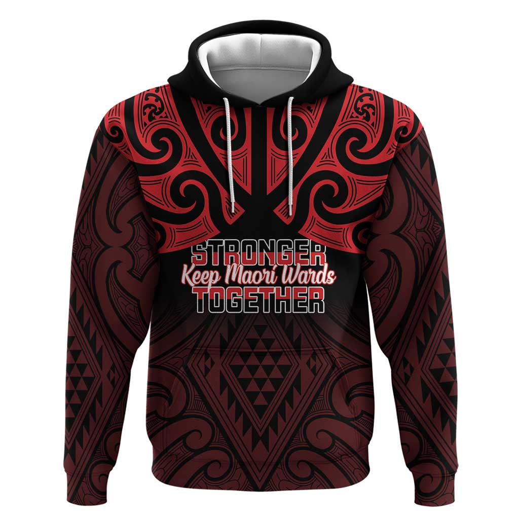 Personalised Keep Maori Wards New Zealand Hoodie Stronger Together Aotearoa Taniko - Polynesian Pride
