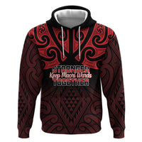 Personalised Keep Maori Wards New Zealand Hoodie Stronger Together Aotearoa Taniko - Polynesian Pride