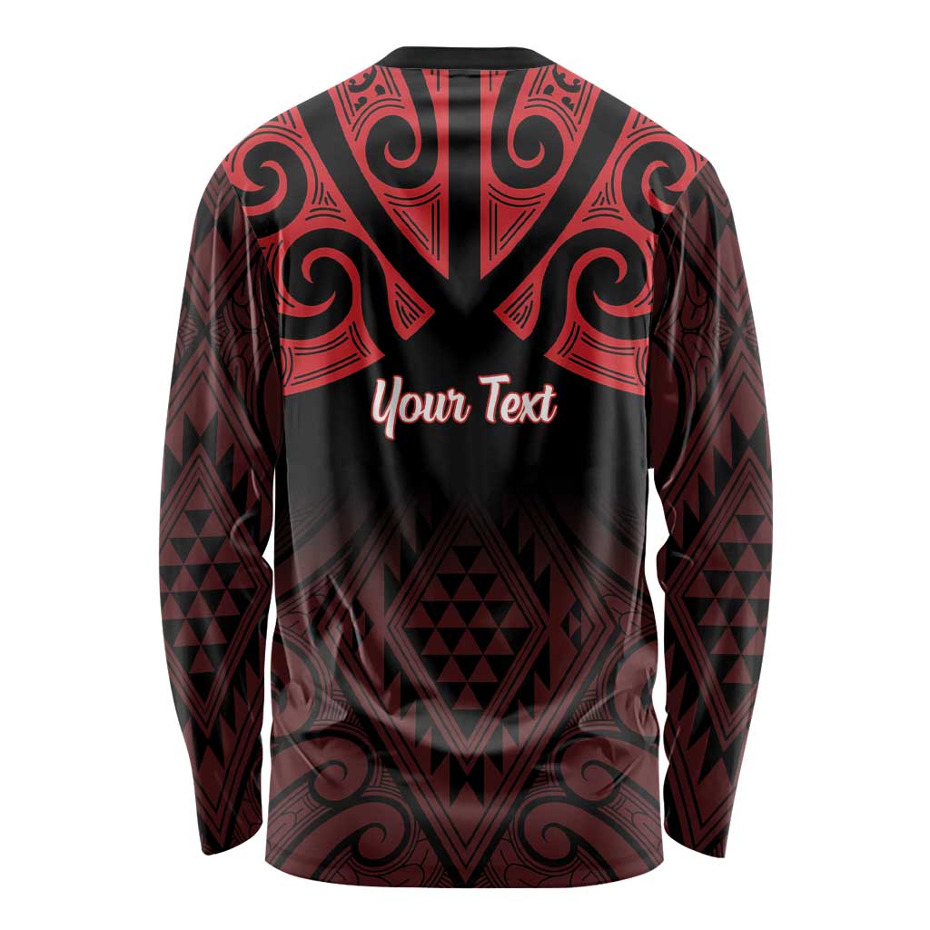 Personalised Keep Maori Wards New Zealand Long Sleeve Shirt Stronger Together Aotearoa Taniko - Polynesian Pride