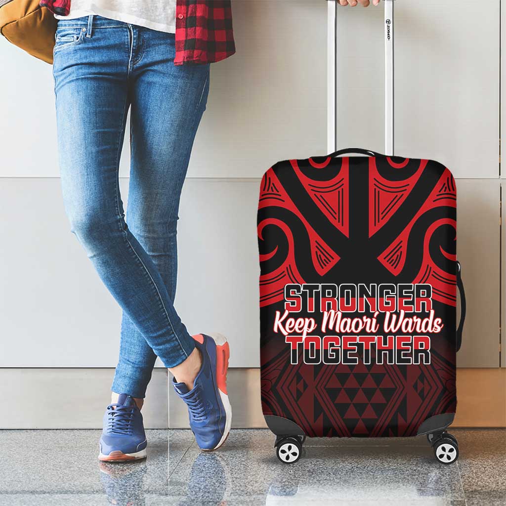 Keep Maori Wards New Zealand Luggage Cover Stronger Together Aotearoa Taniko - Polynesian Pride