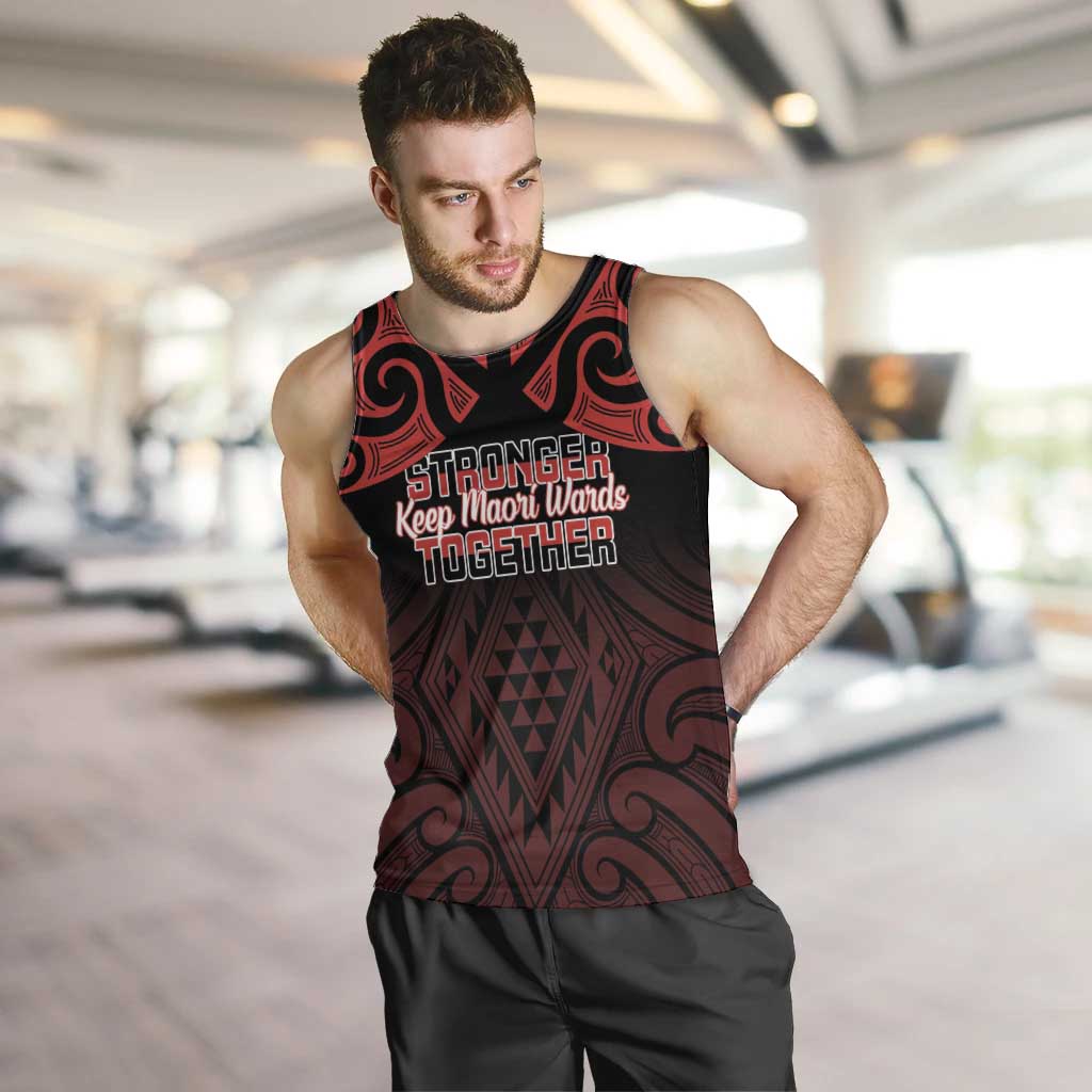 Personalised Keep Maori Wards New Zealand Men Tank Top Stronger Together Aotearoa Taniko - Polynesian Pride