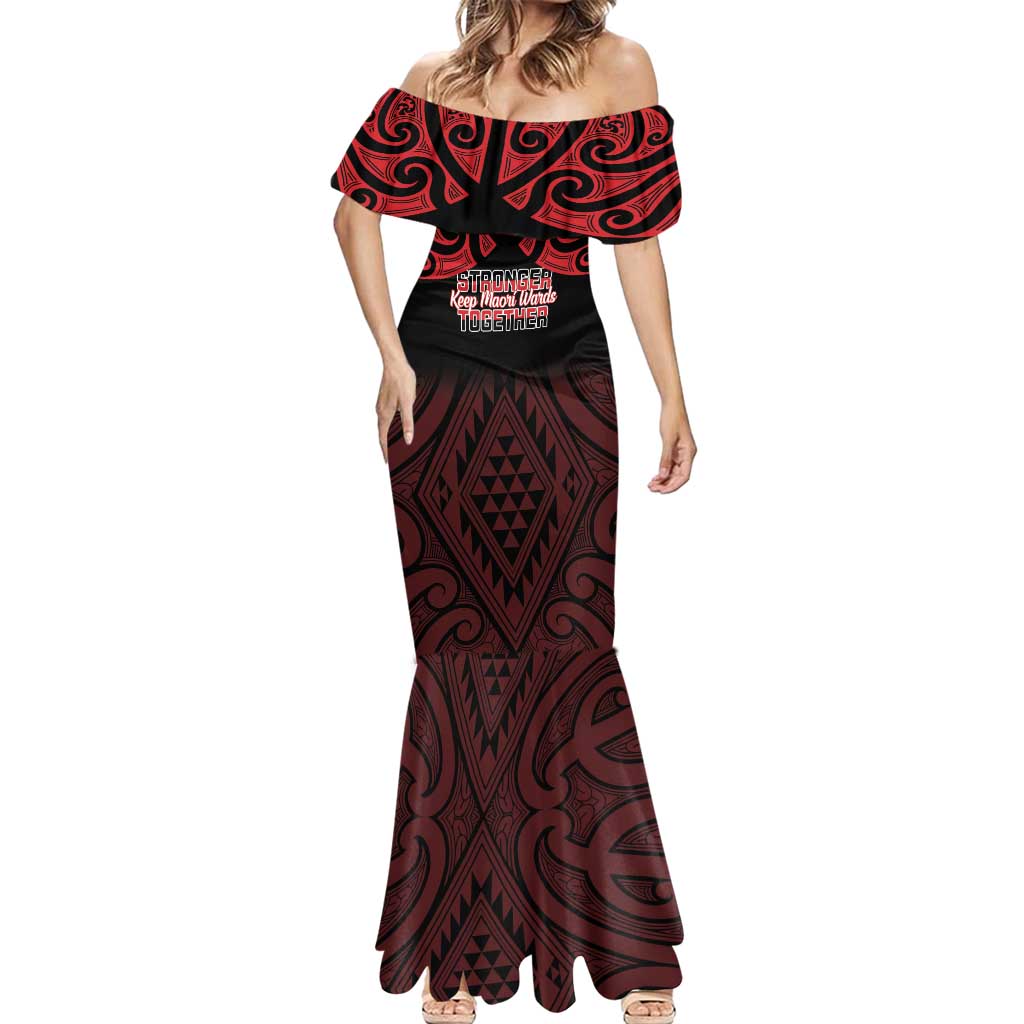 Personalised Keep Maori Wards New Zealand Mermaid Dress Stronger Together Aotearoa Taniko - Polynesian Pride