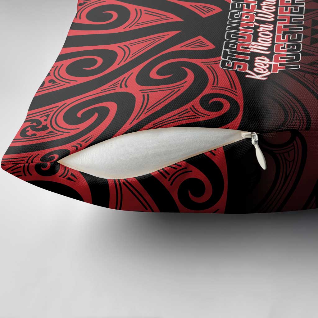 Keep Maori Wards New Zealand Pillow Cover Stronger Together Aotearoa Taniko - Polynesian Pride