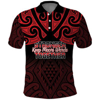 Personalised Keep Maori Wards New Zealand Polo Shirt Stronger Together Aotearoa Taniko - Polynesian Pride
