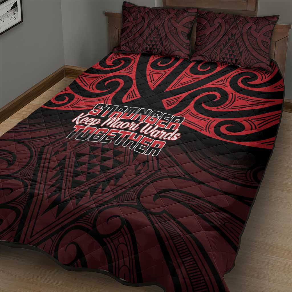 Keep Maori Wards New Zealand Quilt Bed Set Stronger Together Aotearoa Taniko - Polynesian Pride