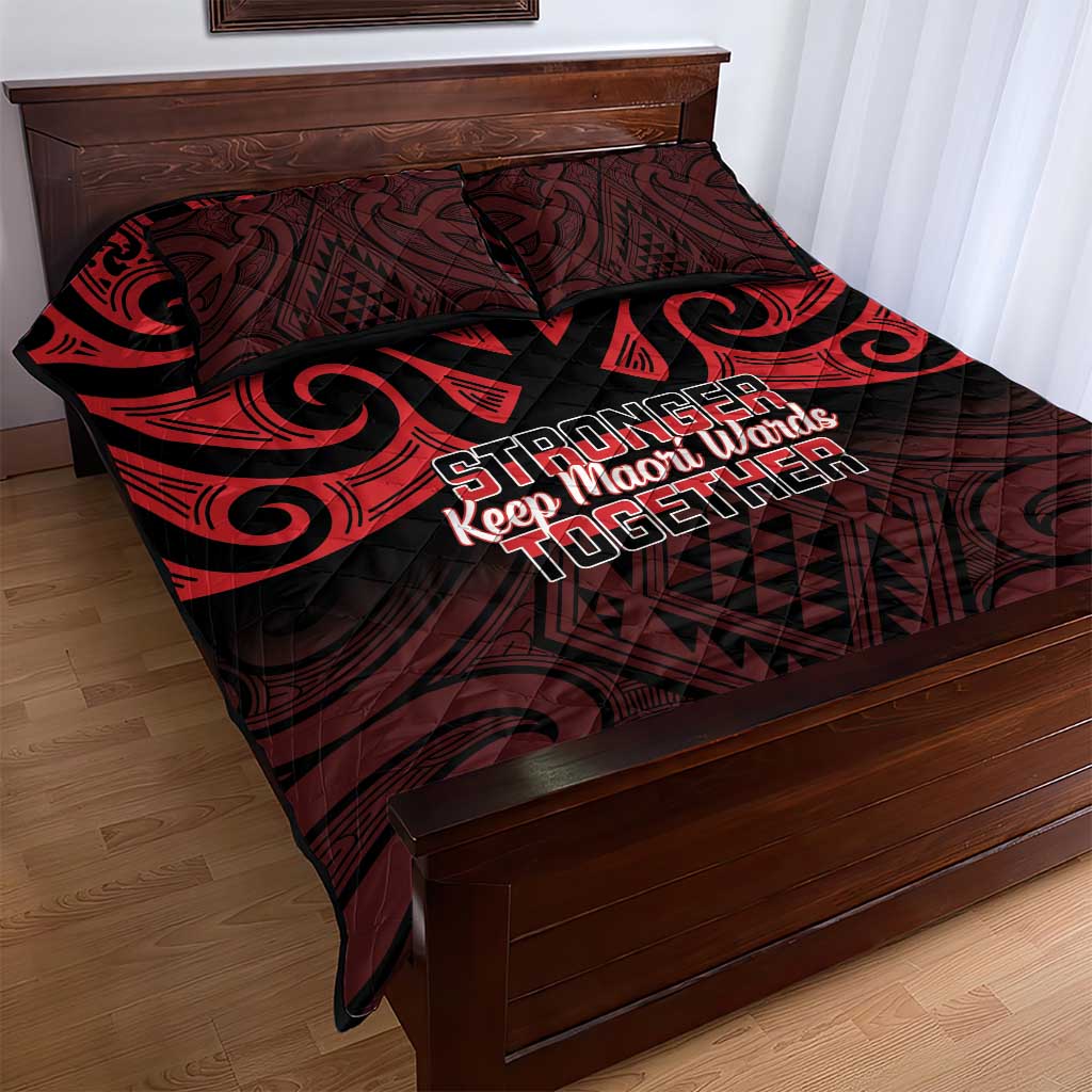 Keep Maori Wards New Zealand Quilt Bed Set Stronger Together Aotearoa Taniko - Polynesian Pride