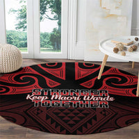 Keep Maori Wards New Zealand Round Carpet Stronger Together Aotearoa Taniko - Polynesian Pride