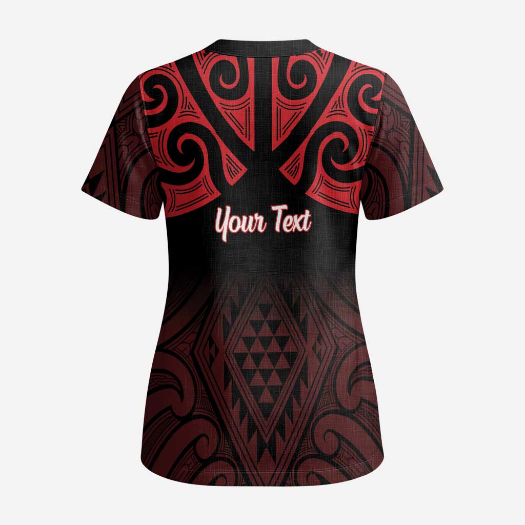 Personalised Keep Maori Wards New Zealand Scrub Top Stronger Together Aotearoa Taniko - Polynesian Pride